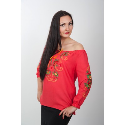 Embroidered blouse "Fiery " 